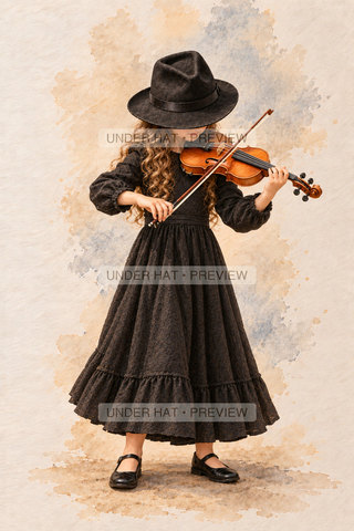 Orchestra Collection, artwork UH-FO-VIOLIN-GIRL-01 — watermarked digital art preview