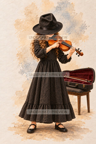 Orchestra Collection, artwork UH-FO-VIOLIN-GIRL-03 — watermarked digital art preview