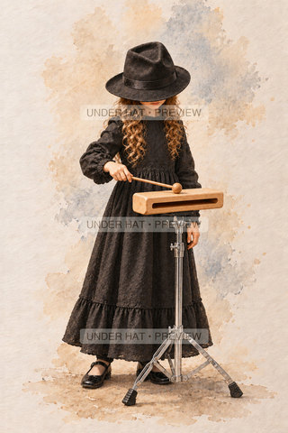 Orchestra Collection, artwork UH-FO-WOODBLOCK-GIRL-01 — watermarked digital art preview