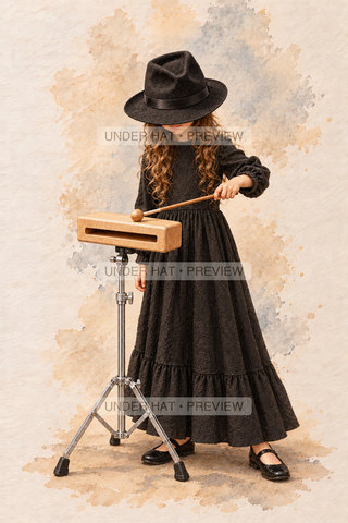 Orchestra Collection, artwork UH-FO-WOODBLOCK-GIRL-02 — watermarked digital art preview