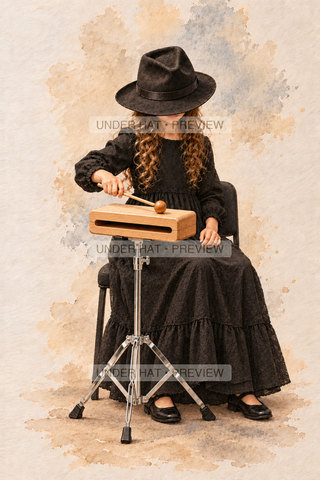 Orchestra Collection, artwork UH-FO-WOODBLOCK-GIRL-03 — watermarked digital art preview