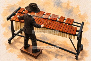 Orchestra Collection, artwork UH-FO-XYLOPHONE-BOY-02 — watermarked digital art preview