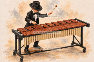 Orchestra Collection, artwork UH-FO-XYLOPHONE-BOY-03 — watermarked digital art preview