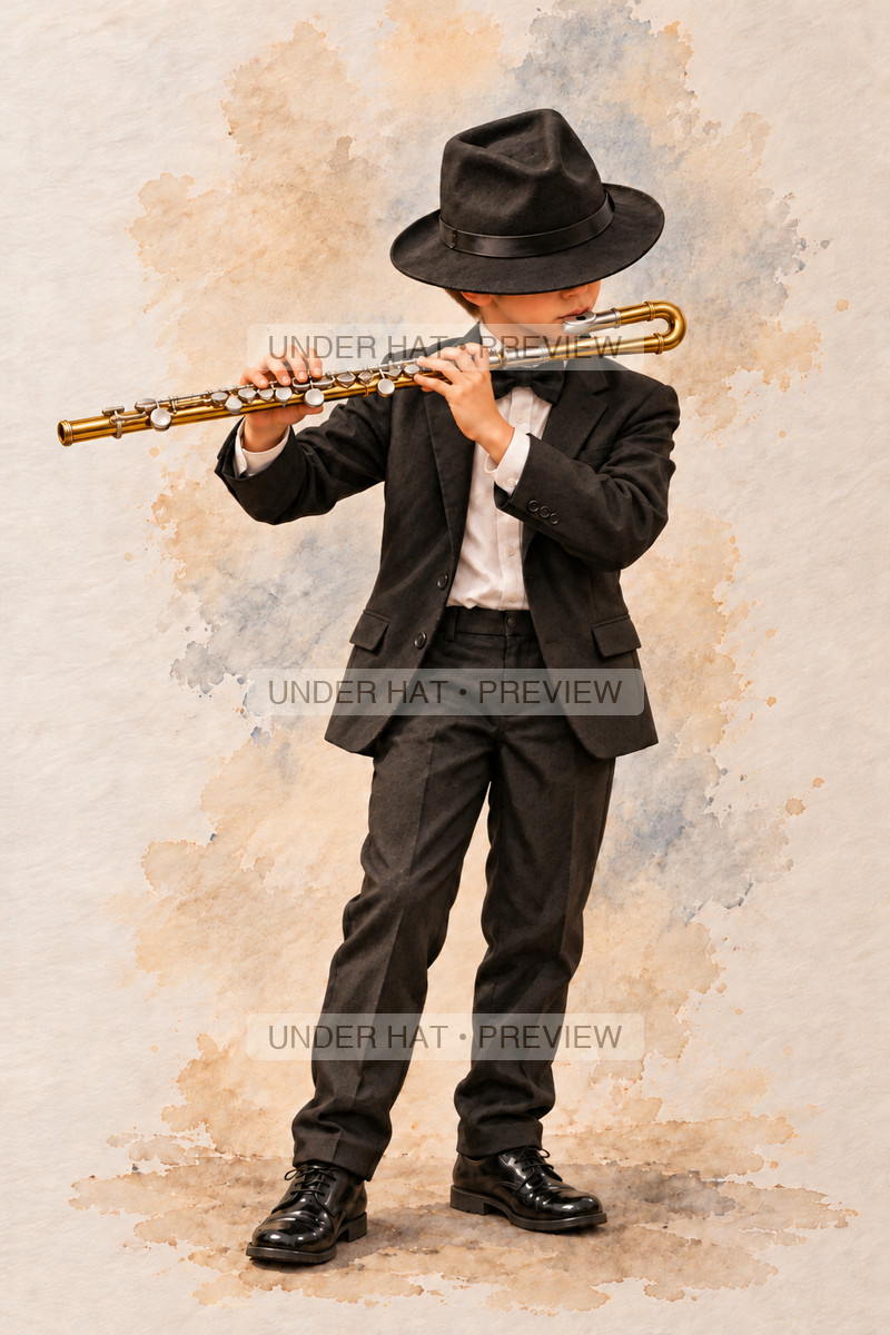 Woodwinds, artwork UH-FO-ALTO-FLUTE-BOY-02 — watermarked digital art preview