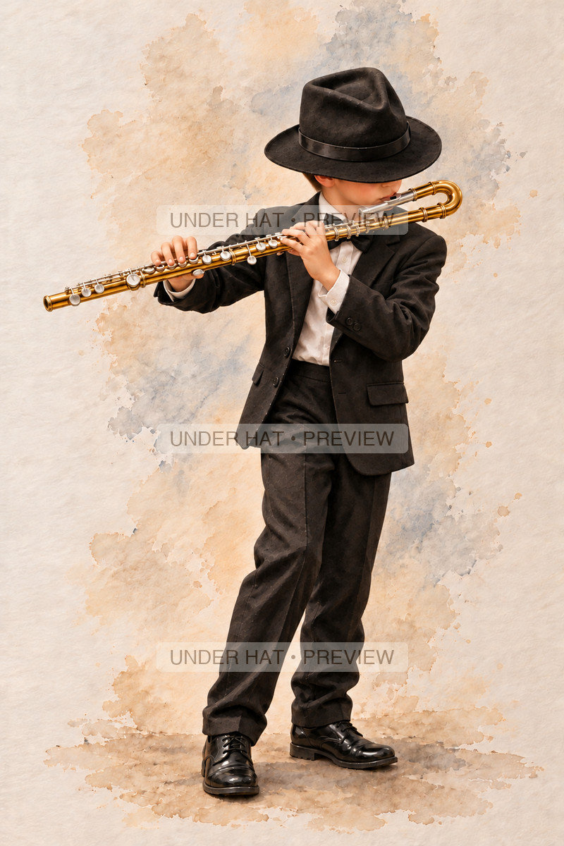 Woodwinds, artwork UH-FO-ALTO-FLUTE-BOY-03 — watermarked digital art preview