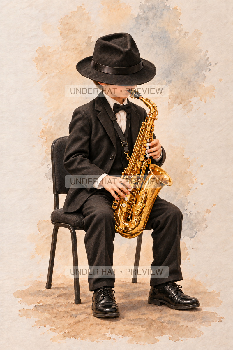 Woodwinds, artwork UH-FO-ALTO-SAXOPHONE-BOY-02 — watermarked digital art preview