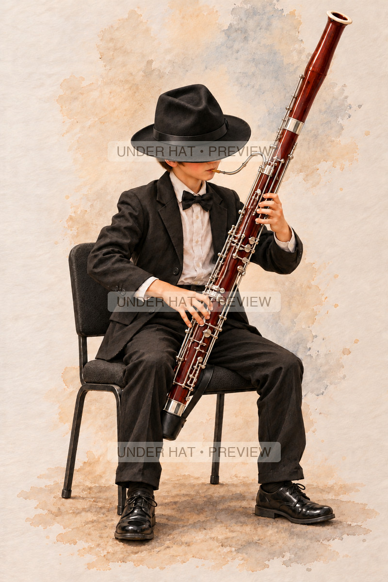 Woodwinds, artwork UH-FO-BASSOON-BOY-02 — watermarked digital art preview