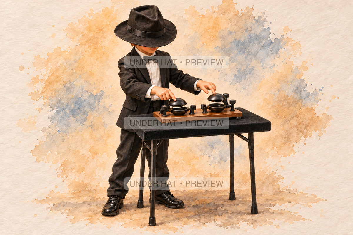 Percussion, artwork UH-FO-CASTANETS-BOY-01 — watermarked digital art preview