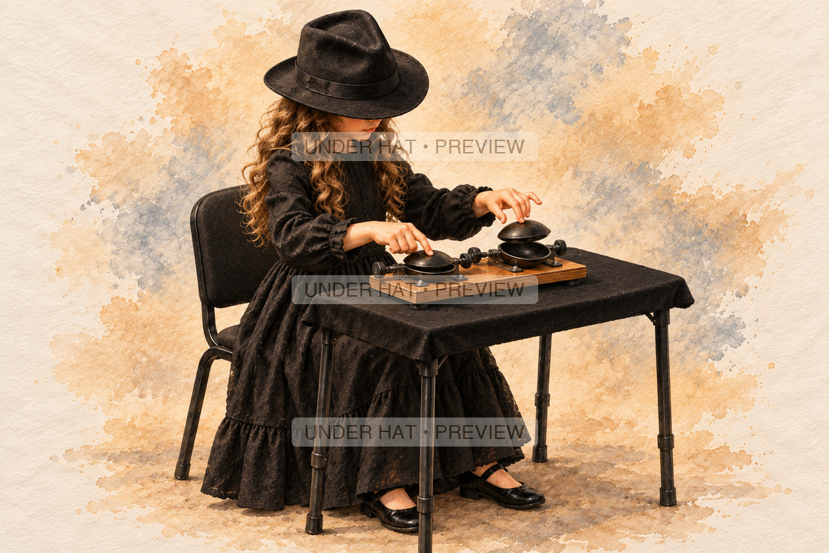 Percussion, artwork UH-FO-CASTANETS-GIRL-03 — watermarked digital art preview