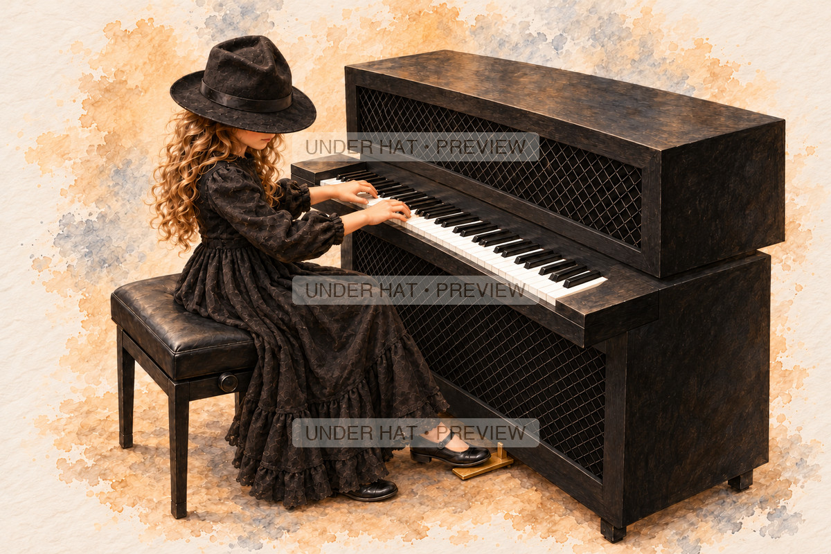 Keyboards, artwork UH-FO-CELESTA-GIRL-01 — watermarked digital art preview