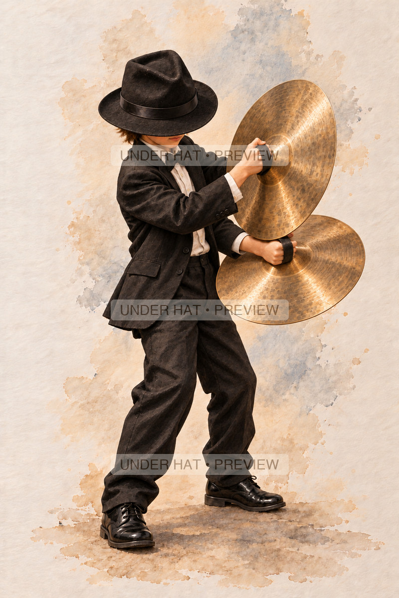 Percussion, artwork UH-FO-CLASH-CYMBALS-BOY-03 — watermarked digital art preview