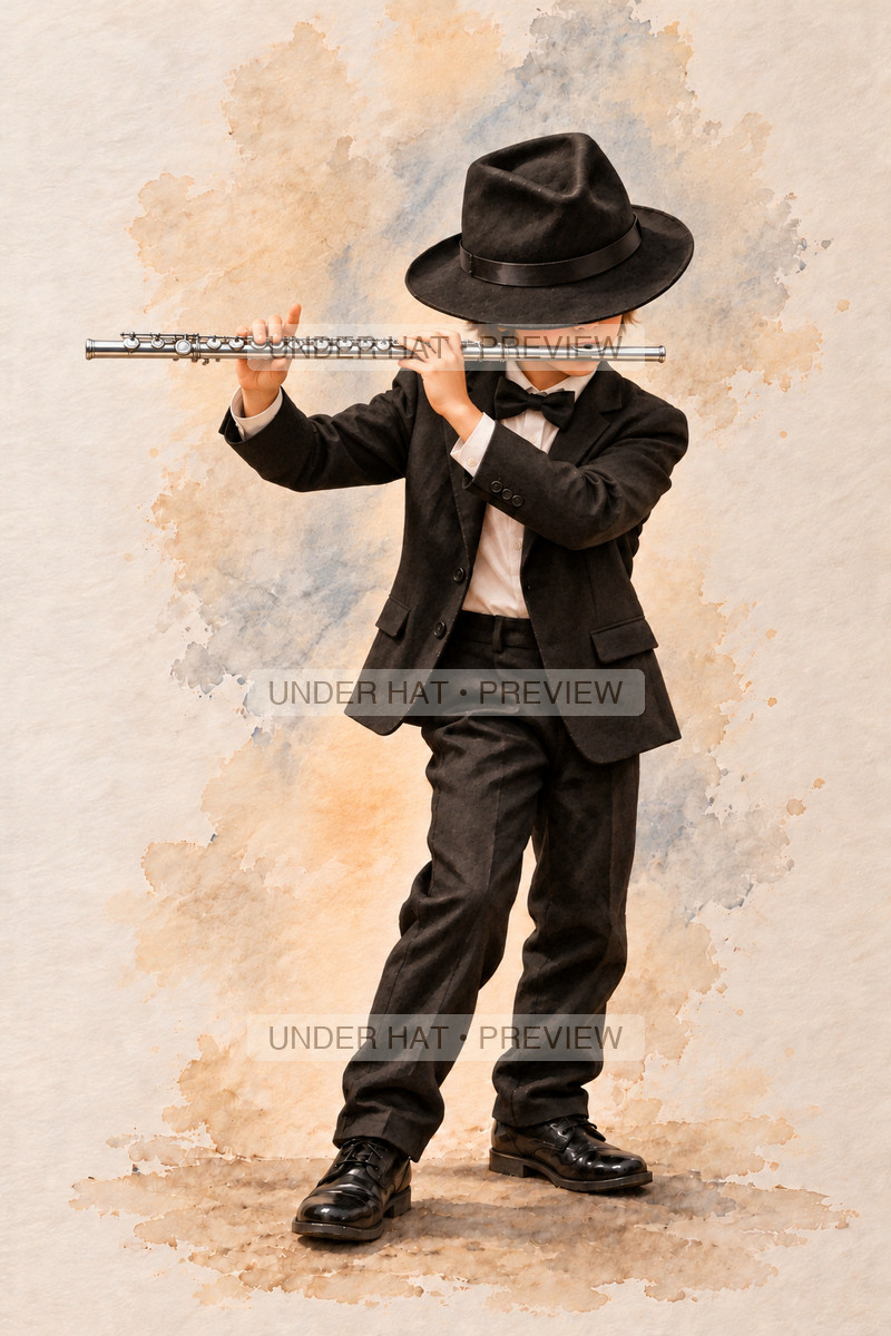 Woodwinds, artwork UH-FO-CONCERT-FLUTE-BOY-03 — watermarked digital art preview
