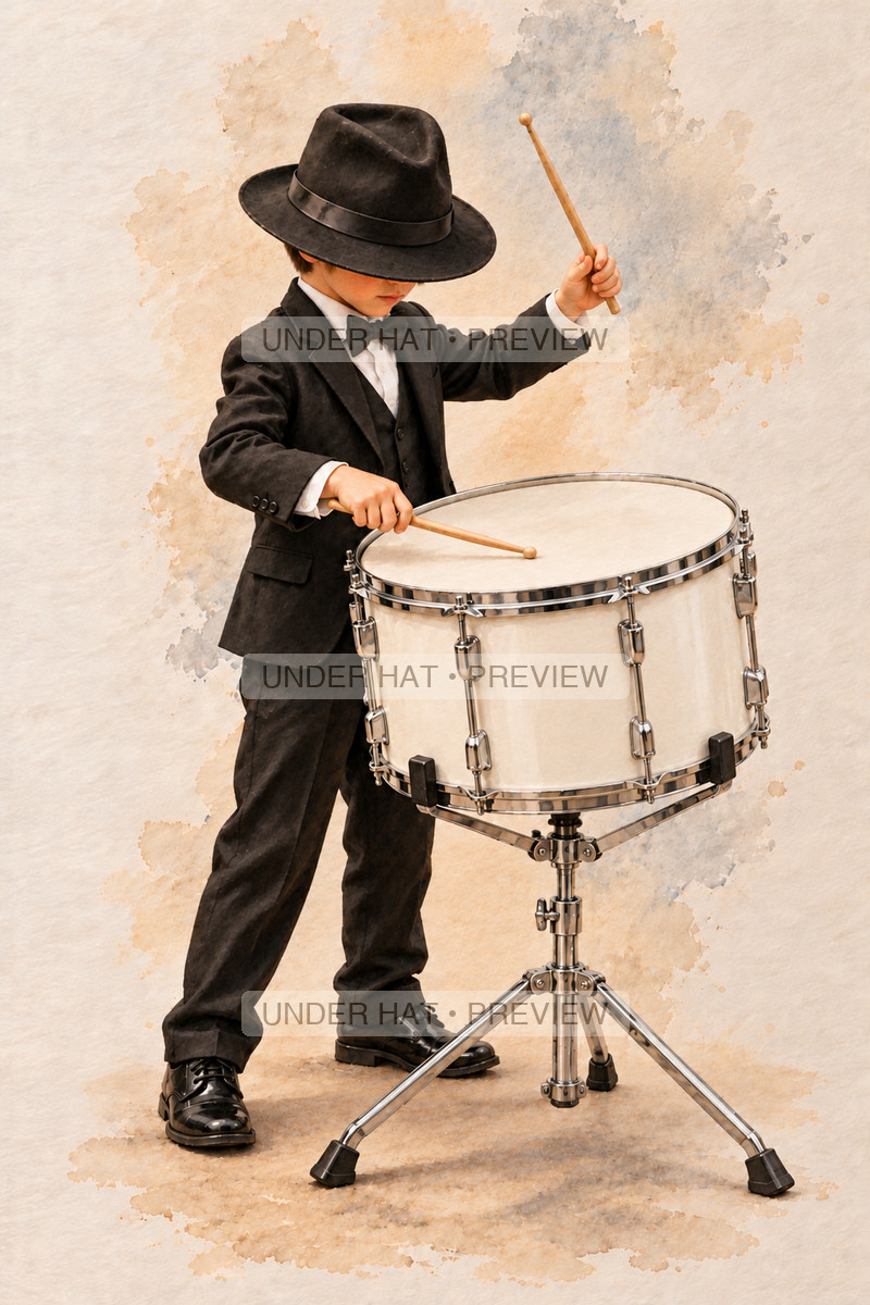 Percussion, artwork UH-FO-CONCERT-TENOR-DRUM-BOY-03 — watermarked digital art preview