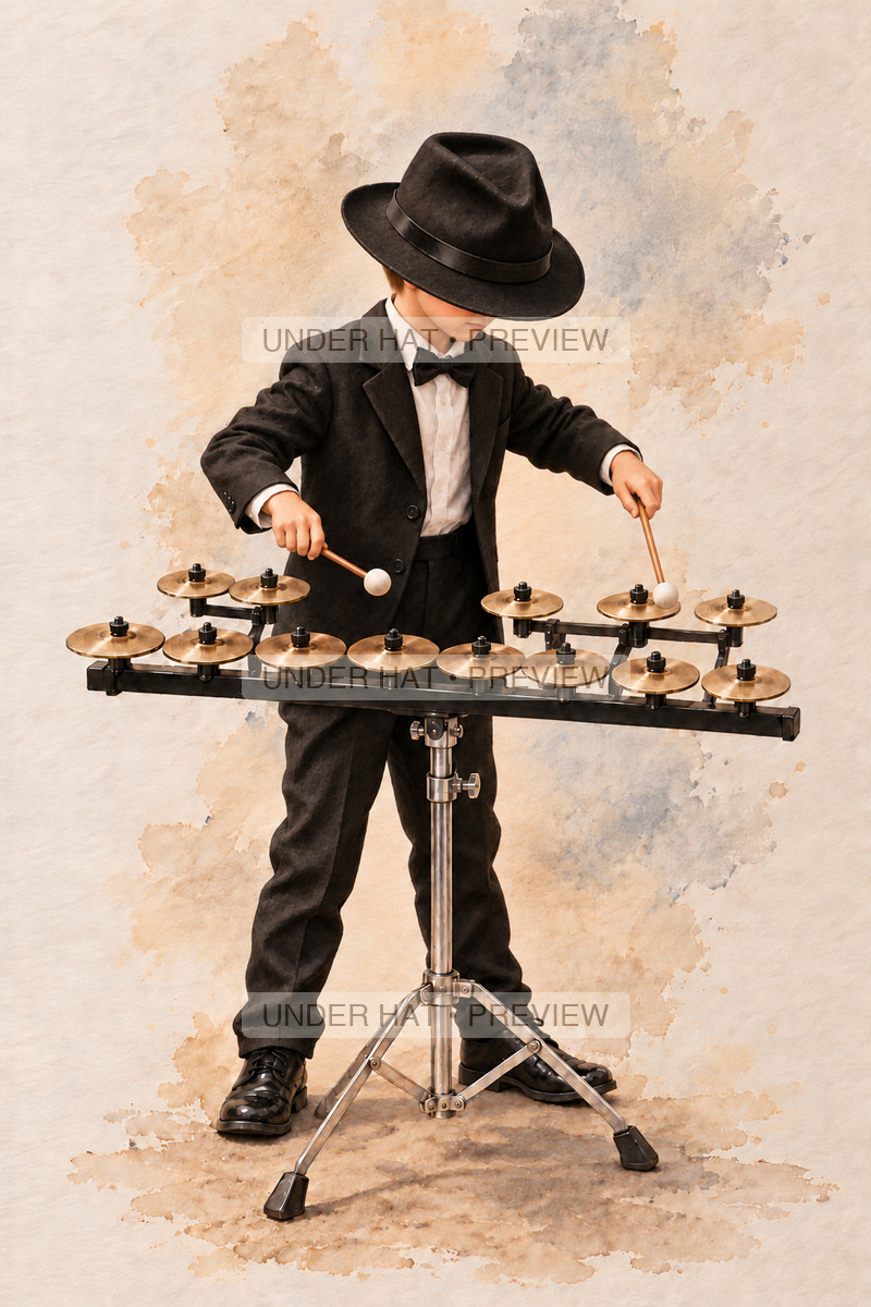Percussion, artwork UH-FO-CROTALES-BOY-02 — watermarked digital art preview