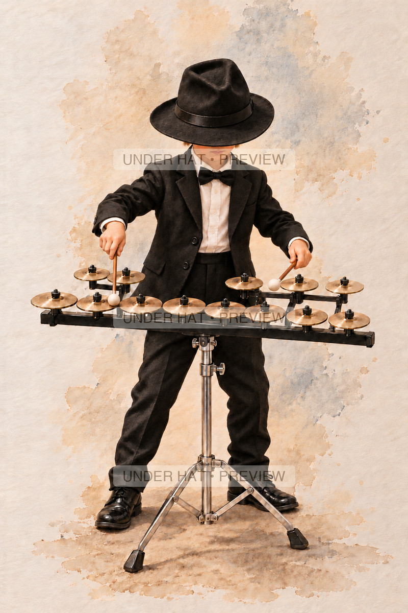 Percussion, artwork UH-FO-CROTALES-BOY-03 — watermarked digital art preview