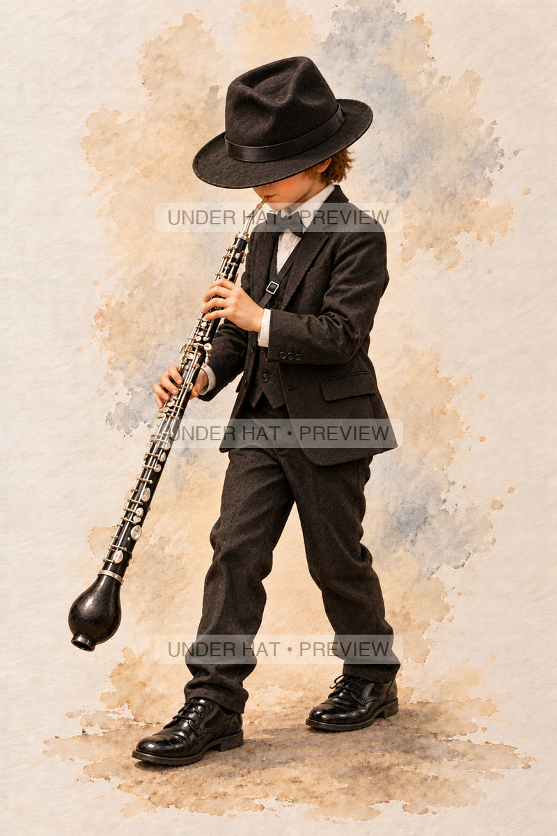 Woodwinds, artwork UH-FO-ENGLISH-HORN-BOY-03 — watermarked digital art preview