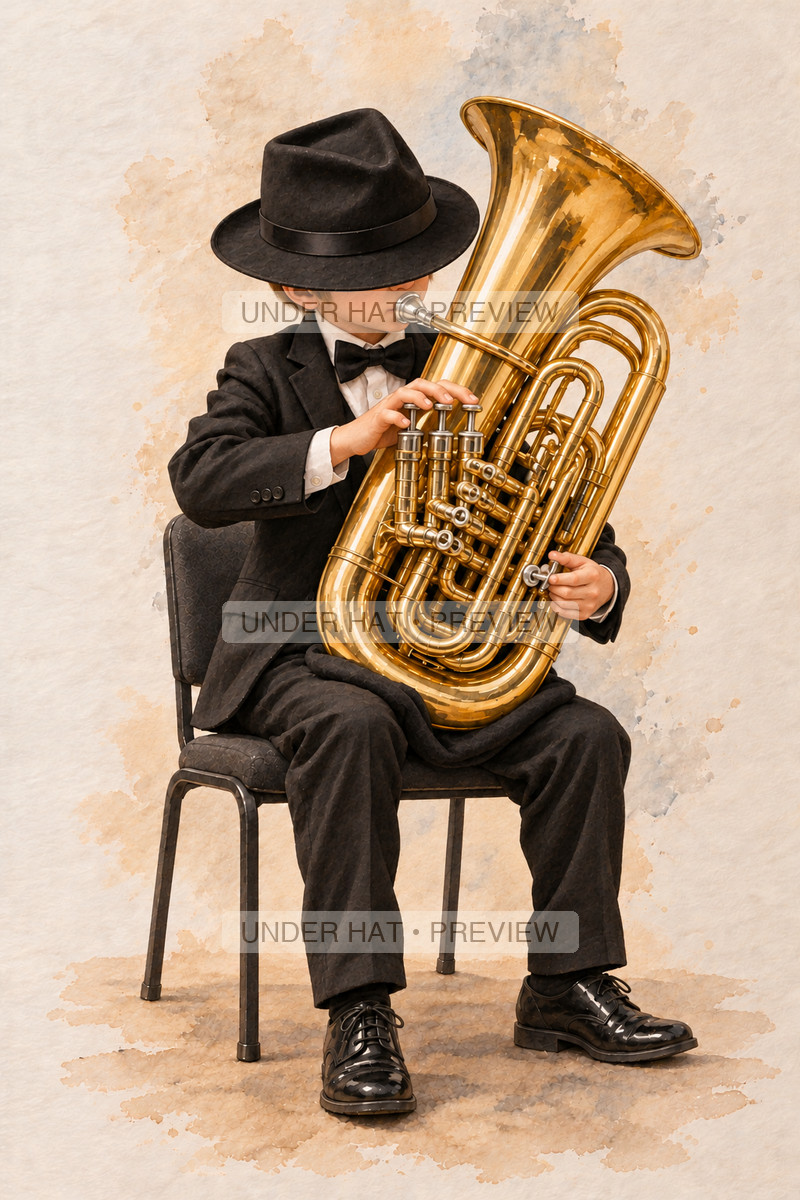Brass, artwork UH-FO-EUPHONIUM-BOY-02 — watermarked digital art preview