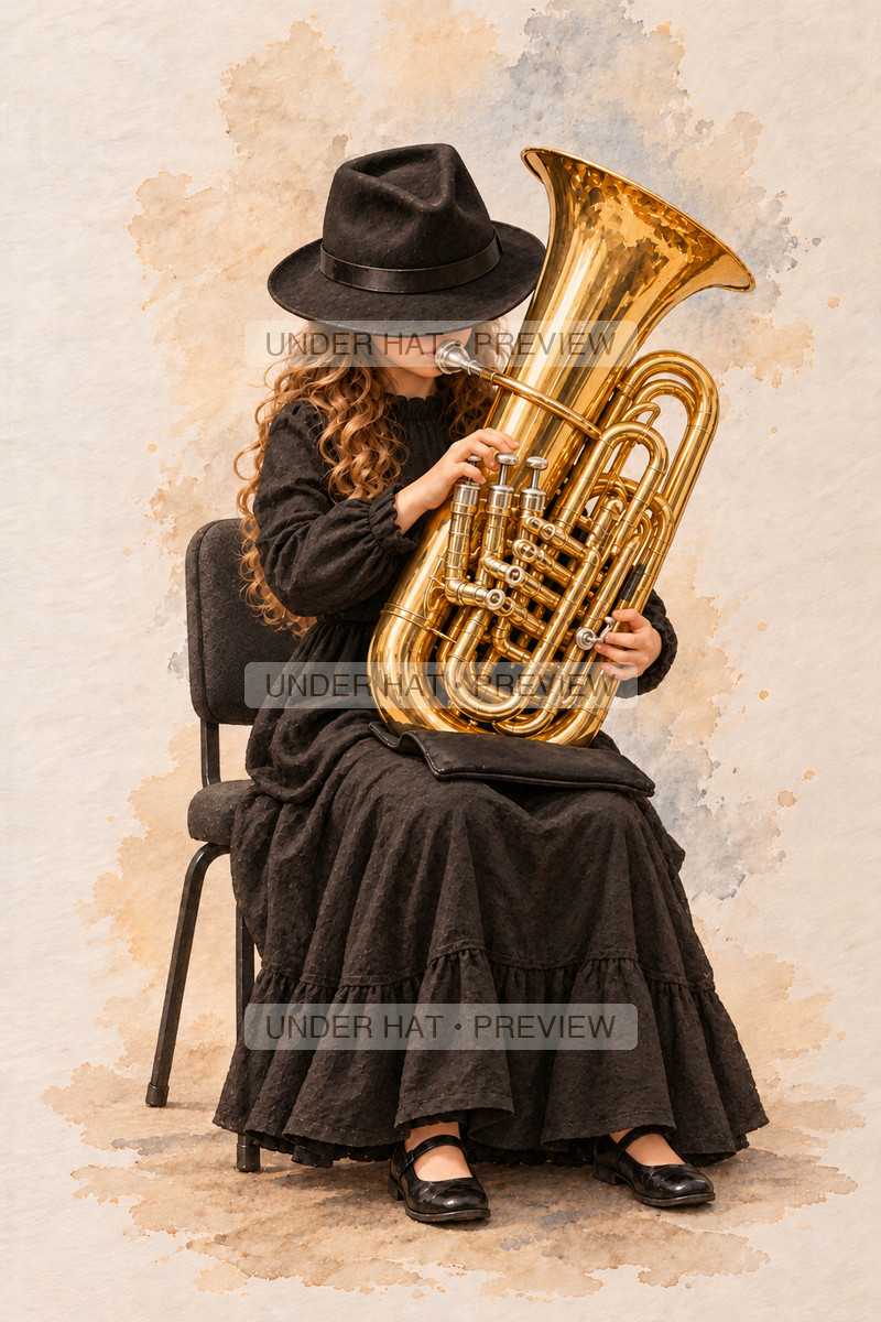 Brass, artwork UH-FO-EUPHONIUM-GIRL-01 — watermarked digital art preview