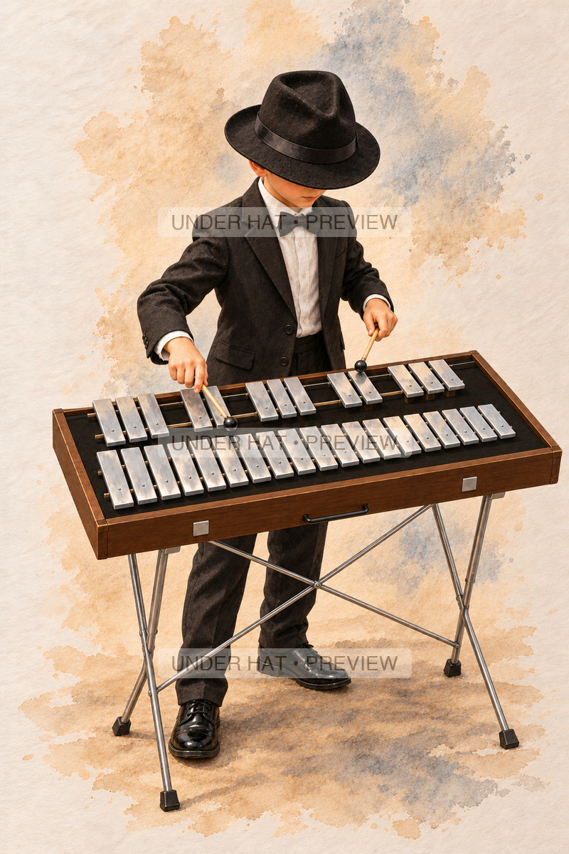 Percussion, artwork UH-FO-GLOCKENSPIEL-BOY-02 — watermarked digital art preview