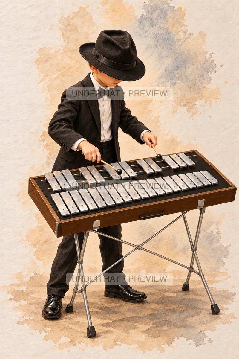 Percussion, artwork UH-FO-GLOCKENSPIEL-BOY-03 — watermarked digital art preview