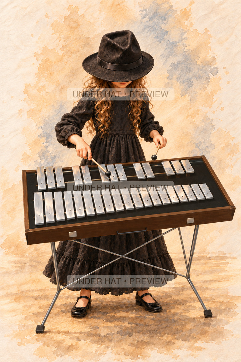 Percussion, artwork UH-FO-GLOCKENSPIEL-GIRL-01 — watermarked digital art preview