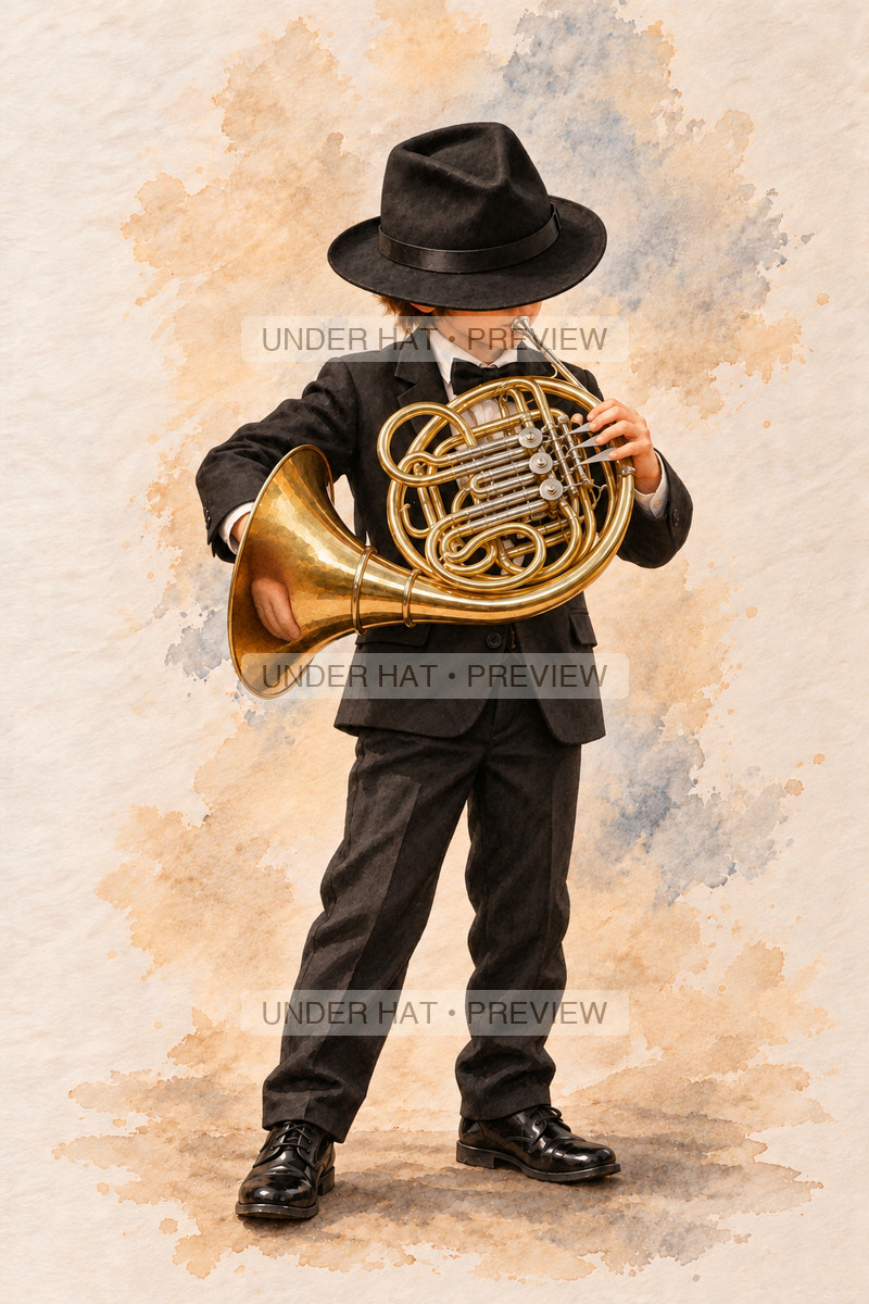 Brass, artwork UH-FO-HORN-BOY-02 — watermarked digital art preview