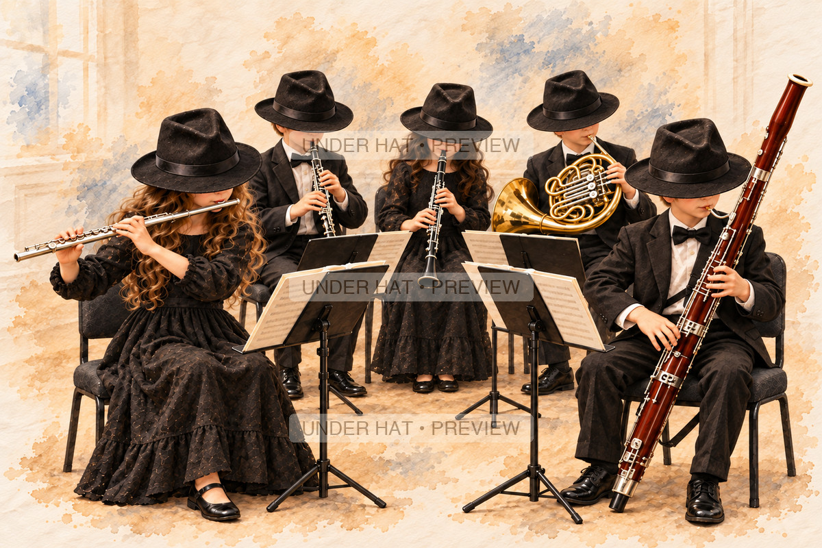 Orchestra Life, artwork UH-FO-LIFE-WOODWIND-QUINTET — watermarked digital art preview