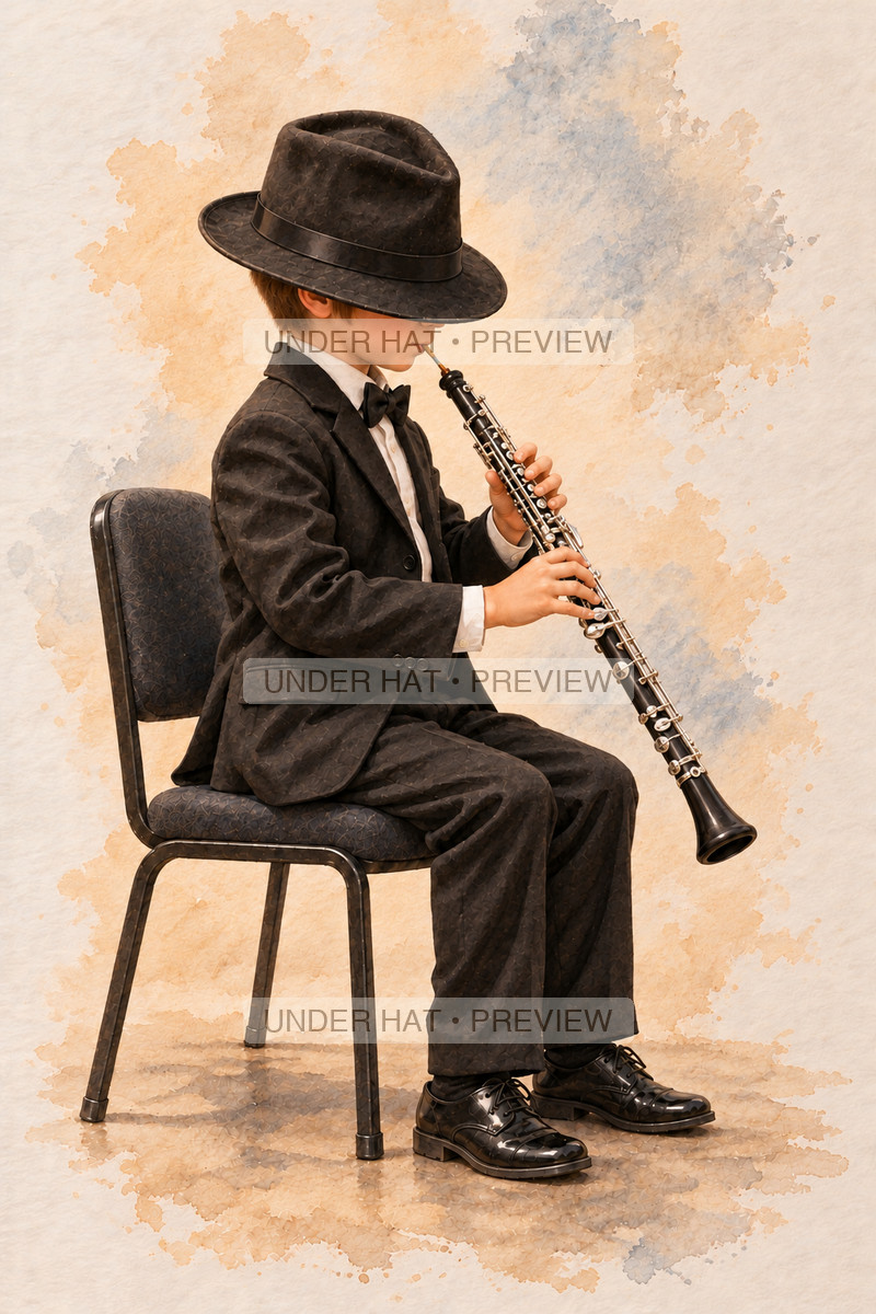 Woodwinds, artwork UH-FO-OBOE-BOY-02 — watermarked digital art preview