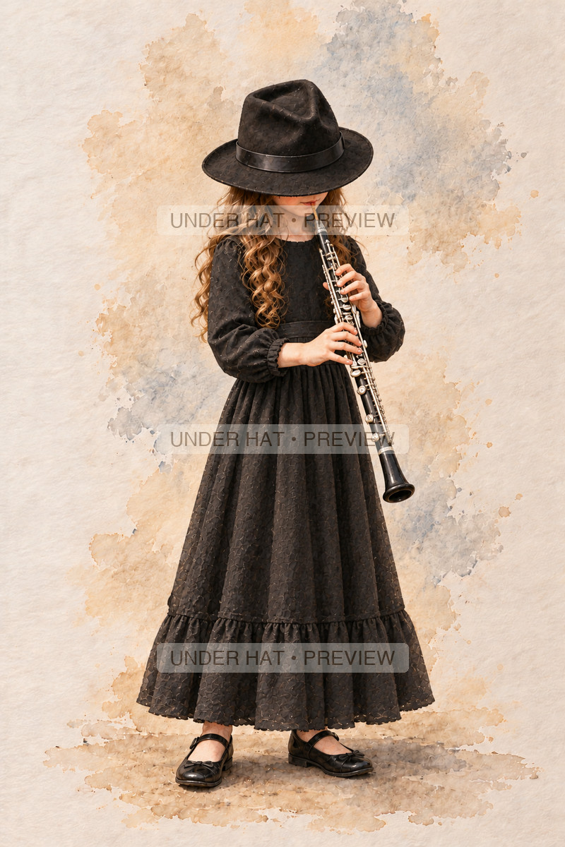 Woodwinds, artwork UH-FO-OBOE-GIRL-01 — watermarked digital art preview