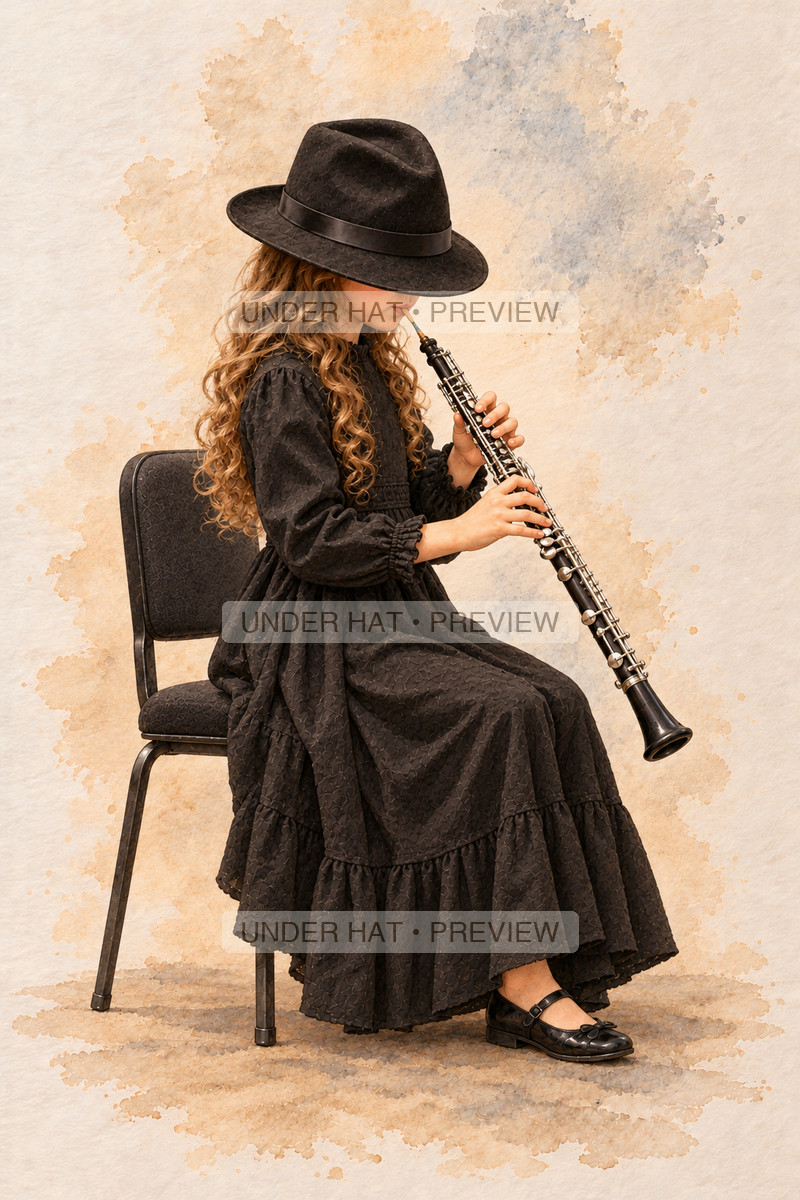 Woodwinds, artwork UH-FO-OBOE-GIRL-02 — watermarked digital art preview