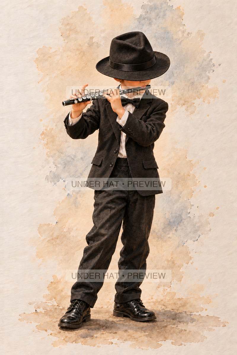 Woodwinds, artwork UH-FO-PICCOLO-BOY-03 — watermarked digital art preview