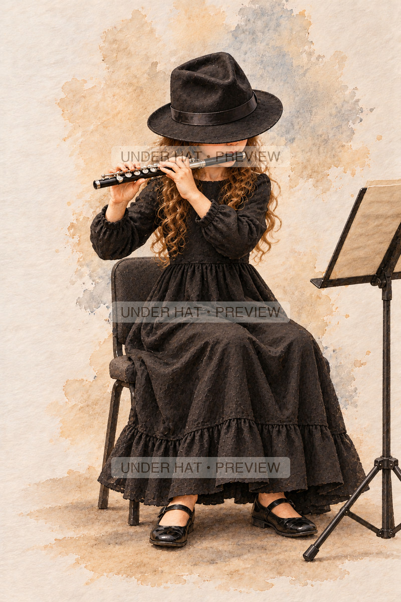 Woodwinds, artwork UH-FO-PICCOLO-GIRL-02 — watermarked digital art preview