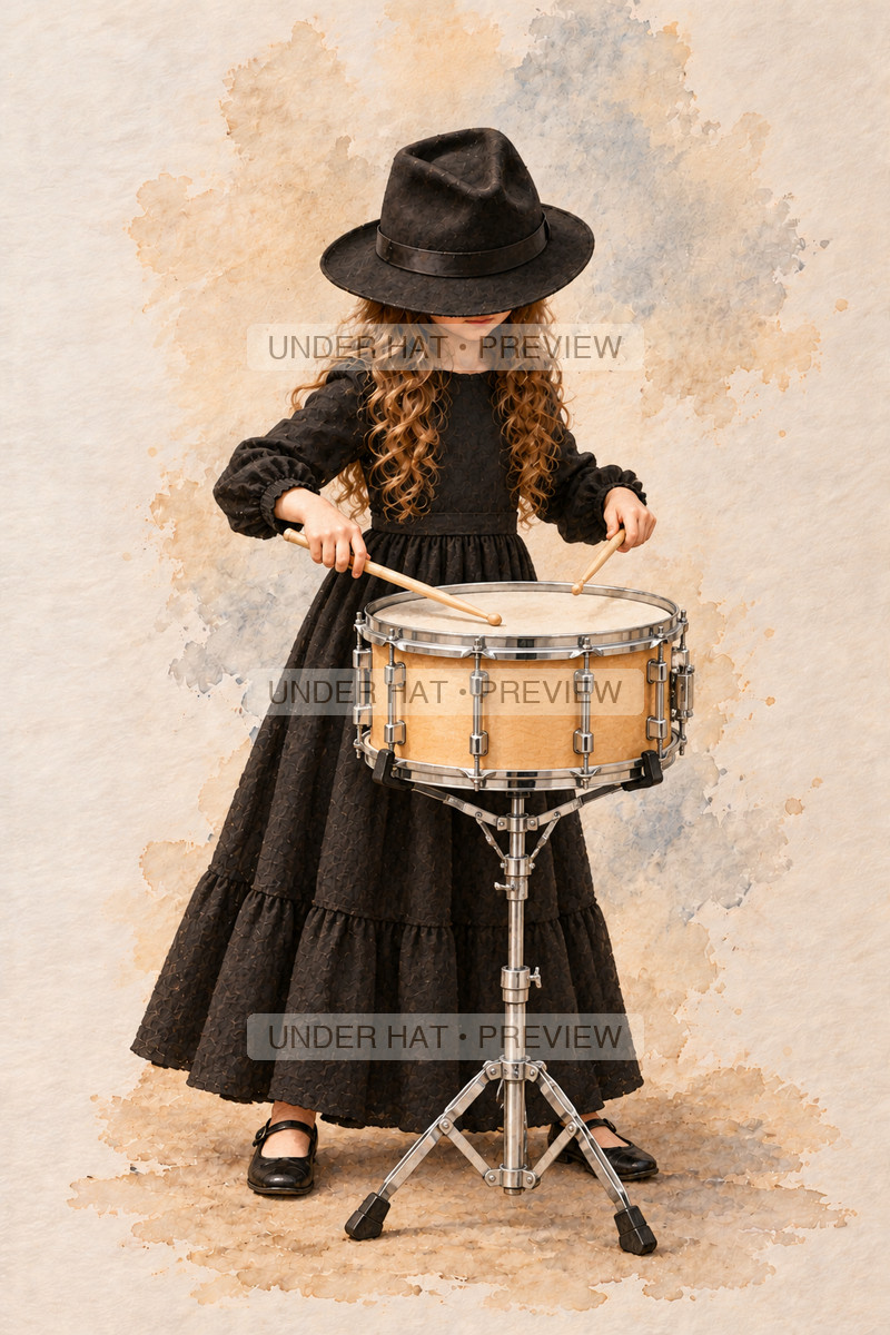 Percussion, artwork UH-FO-SNARE-DRUM-GIRL-01 — watermarked digital art preview
