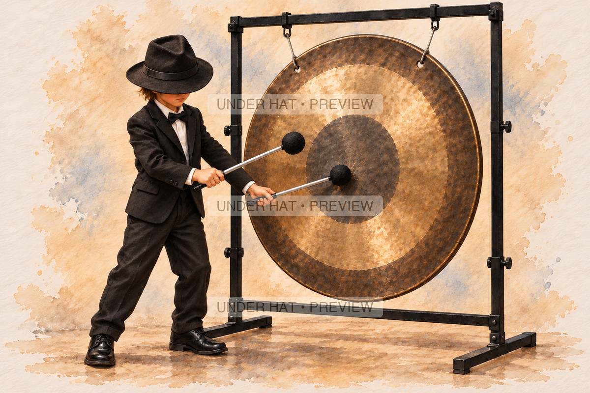 Percussion, artwork UH-FO-TAM-TAM-BOY-02 — watermarked digital art preview