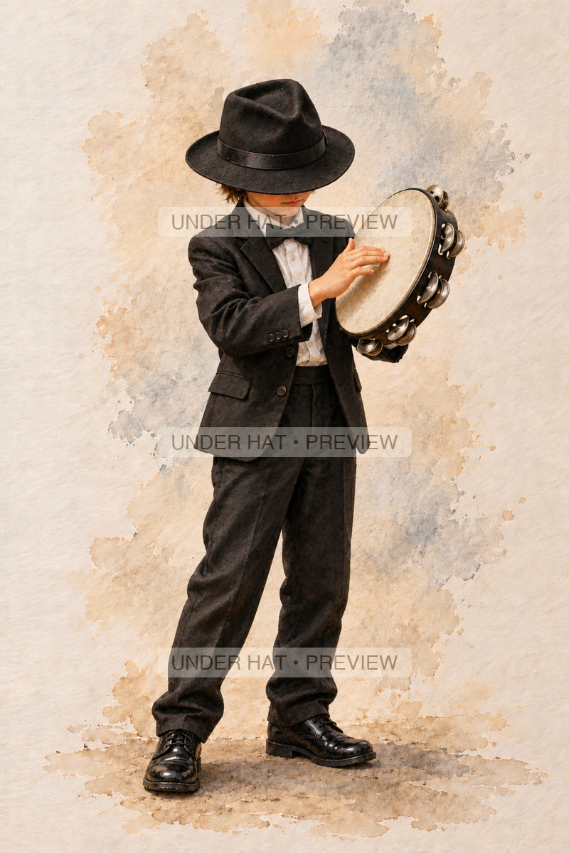 Percussion, artwork UH-FO-TAMBOURINE-BOY-01 — watermarked digital art preview