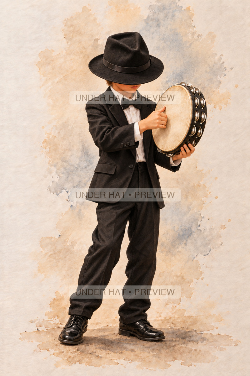 Percussion, artwork UH-FO-TAMBOURINE-BOY-03 — watermarked digital art preview