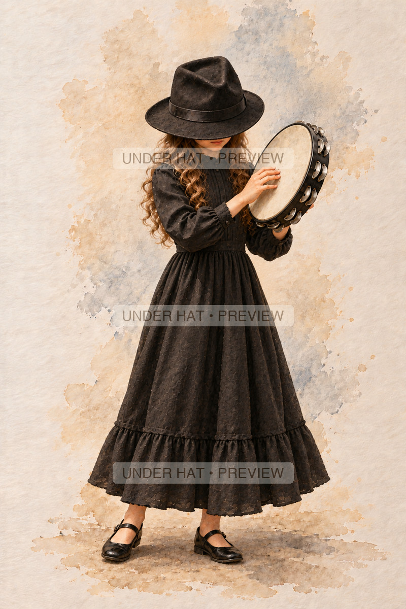 Percussion, artwork UH-FO-TAMBOURINE-GIRL-01 — watermarked digital art preview
