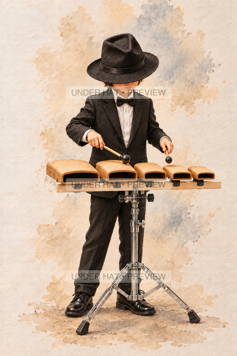 Percussion, artwork UH-FO-TEMPLE-BLOCKS-BOY-01 — watermarked digital art preview