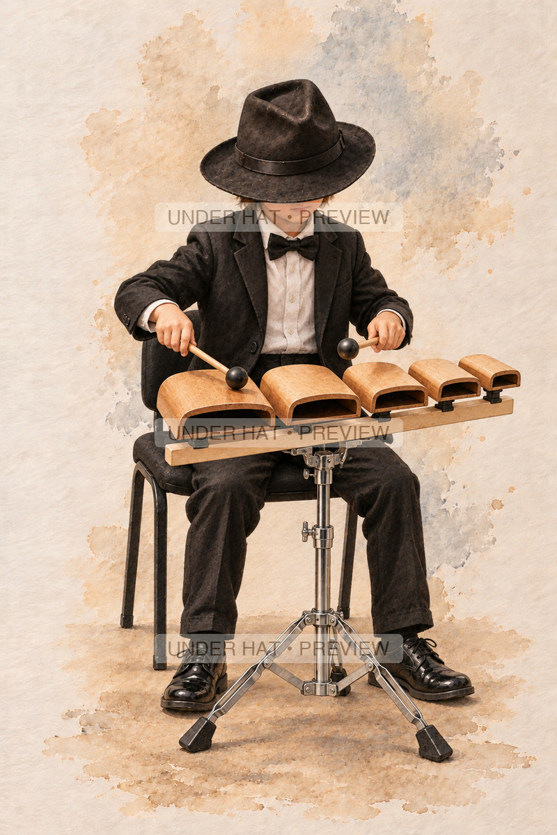 Percussion, artwork UH-FO-TEMPLE-BLOCKS-BOY-03 — watermarked digital art preview