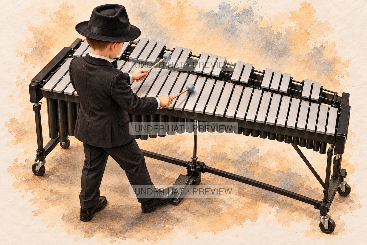 Percussion, artwork UH-FO-VIBRAPHONE-BOY-01 — watermarked digital art preview