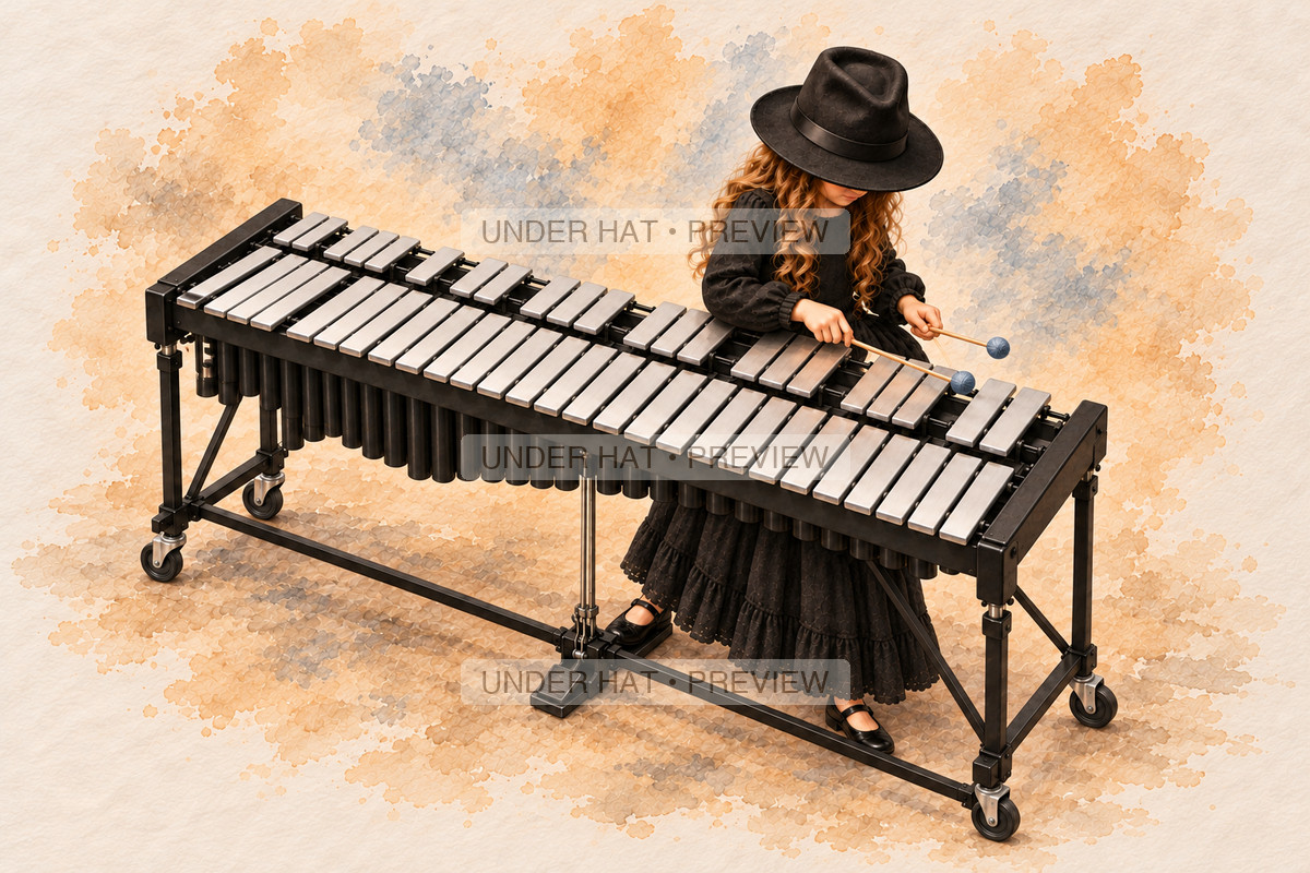 Percussion, artwork UH-FO-VIBRAPHONE-GIRL-03 — watermarked digital art preview