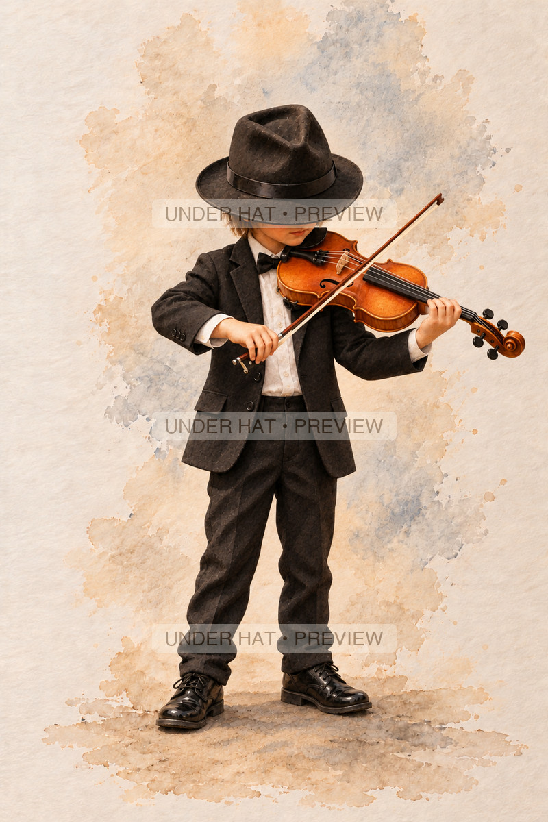 Strings, artwork UH-FO-VIOLA-BOY-01 — watermarked digital art preview