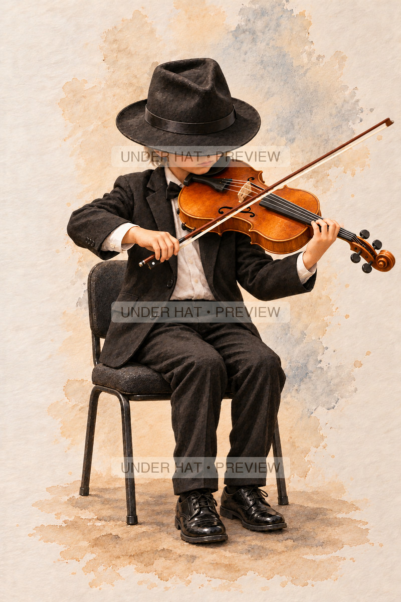 Strings, artwork UH-FO-VIOLA-BOY-02 — watermarked digital art preview