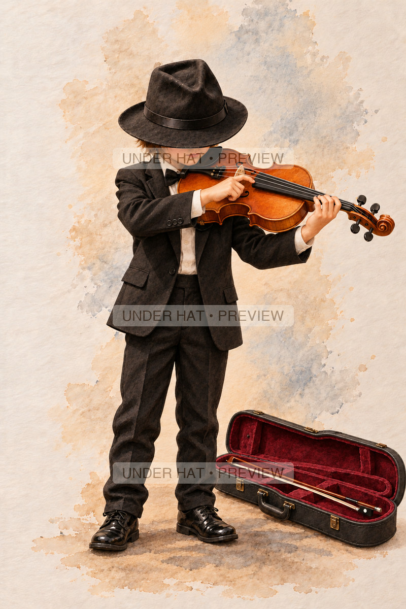 Strings, artwork UH-FO-VIOLA-BOY-03 — watermarked digital art preview