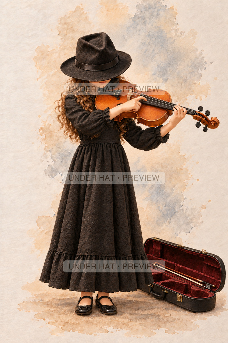 Strings, artwork UH-FO-VIOLA-GIRL-03 — watermarked digital art preview