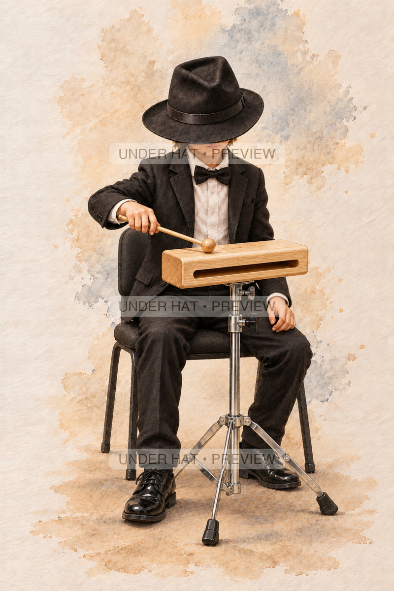Percussion, artwork UH-FO-WOODBLOCK-BOY-03 — watermarked digital art preview