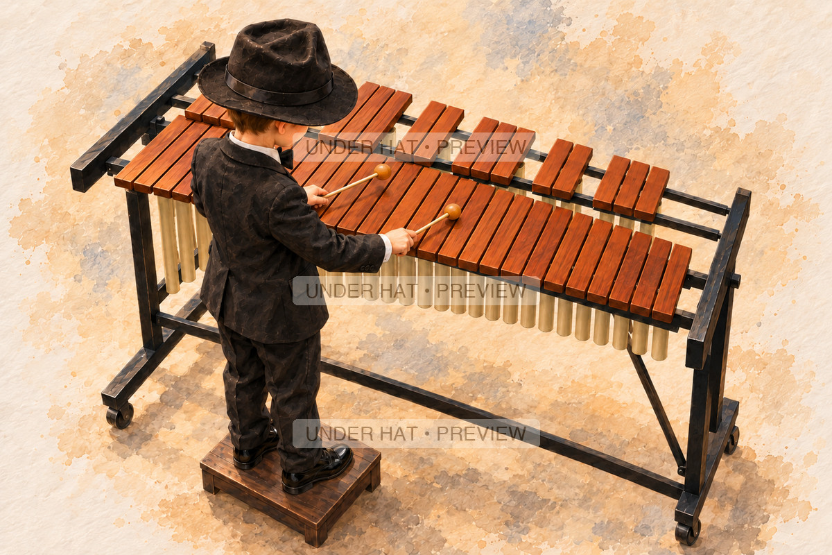Percussion, artwork UH-FO-XYLOPHONE-BOY-01 — watermarked digital art preview