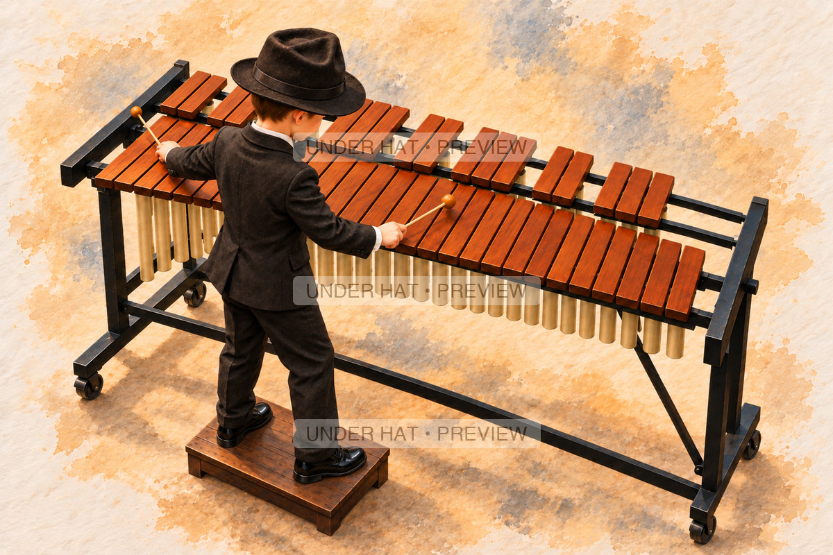 Percussion, artwork UH-FO-XYLOPHONE-BOY-02 — watermarked digital art preview