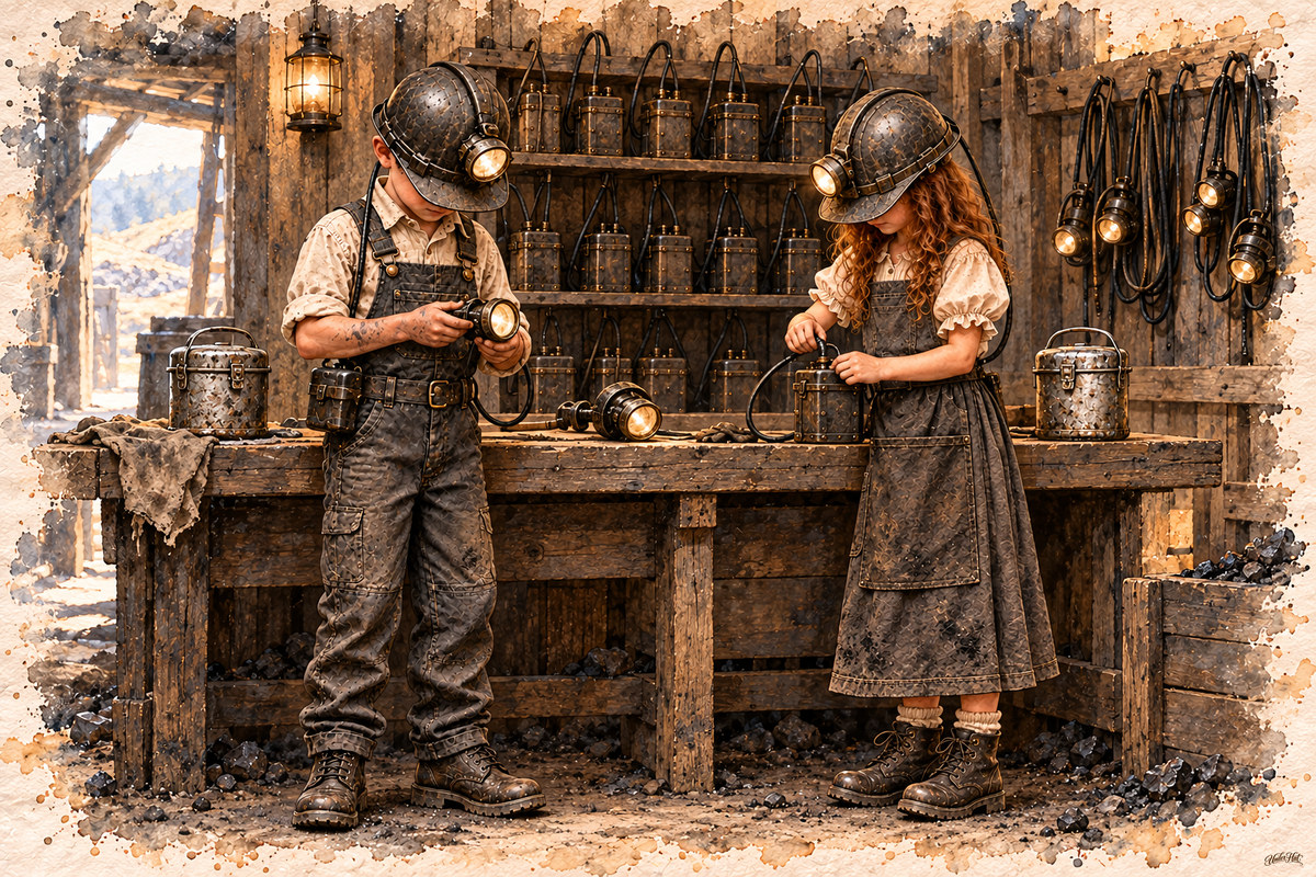 Coal Miner Digital Prints — Landscape artwork included in this set.