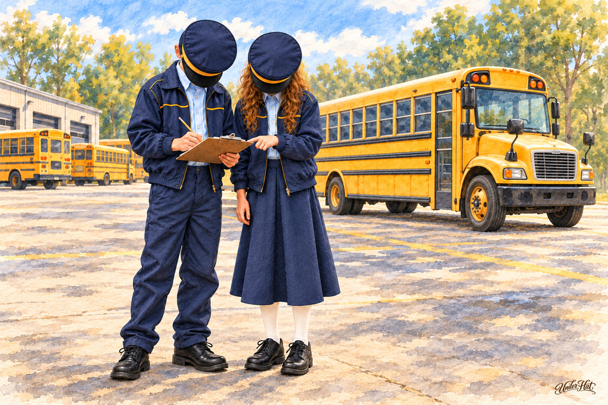 School Bus Drivers Digital Prints — Illustrative showcase cover; included print designs are shown in the set gallery.